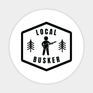 Local Busker Guitarist Silhouette Light Theme Magnet